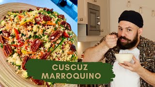 A Melhor Salada de Cuscuz Marroquino  A vibrant Morroccan Couscous Salad [upl. by Channing]