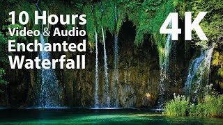 4K UHD 10 hours  Enchanted Waterfall  mindfulness ambience relaxing meditation nature [upl. by September]