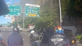 Watch Biker gang chases beats SUV driver in NYC [upl. by Retep201]