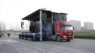 Mobile stage manufacturer HUAYUAN hydraulic stage truck trailer for concert elections crusade events [upl. by Sheldon]