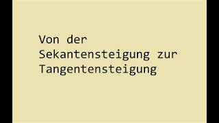 Von der Sekantensteigung zur Tangentensteigung [upl. by Irmina650]