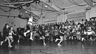 17 year old Wilt Chamberlain CATCHES a shot and runs the fast break [upl. by Heimlich72]