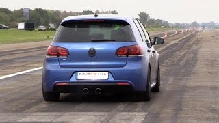 740HP Volkswagen Golf 6 R 36 HGP Biturbo vs Ferrari 488 GTB vs MercedesAMG GTS [upl. by Odnalro289]