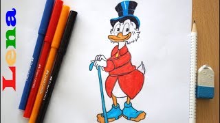 Dagobert Duck zeichnen  Disney malen  How to draw Dagobert Duck  как нарисовать Дагоберта Дака [upl. by Iharas309]