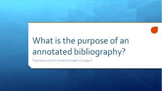 Annotated Bibliography Workshop [upl. by Liamaj]