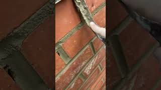 Beautification process for brick joints in courtyard walls shorts [upl. by Enomal]