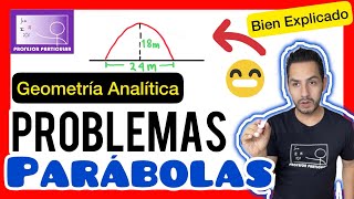 ✅PROBLEMAS de PARÁBOLAS 𝘽𝙞𝙚𝙣 𝙀𝙭𝙥𝙡𝙞𝙘𝙖𝙙𝙤 😎​🫵​💯​ Geometría Analítica [upl. by Aisatsana870]