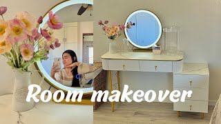 ♡el mejor vanity♡ 90 dlls en TEMU room makeover 🏹✨🍂🪴 [upl. by Larianna]