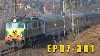 EP07361 w dwóch ujęciach na stacji Poznań Główny i Oborniki Wielkopolskie Miasto [upl. by Kunz205]