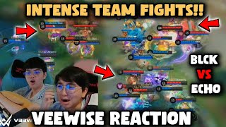 WOW😱 VEEWISE REACTION TO BREATHTAKING TEAMFIGHTS OF BLCK VS ECHO [upl. by Jabin]