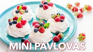 Dessert Easy Mini Pavlovas  Homemade Meringues Recipe [upl. by Annahsit]