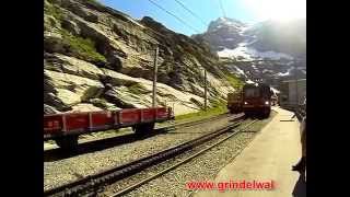 Fahrt im Führerstand mit der Jungfraubahn von der Kleinen Scheidegg zum Eigergletscher [upl. by Iverson]