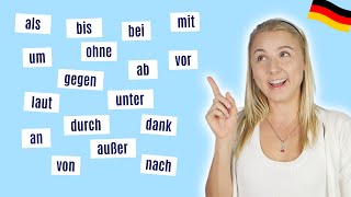 ALLE Präpositionen Nominativ Akkusativ Dativ Genitiv │Deutsch lernen [upl. by Ariec]