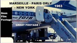 MarseilleMarignane Airport to Paris Orly Airport to New York International Airport 1963  great [upl. by Ailime]