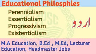 Educational Philosphies \ Perennialism \ Essentialism \ Progressivism \ Reconstructionism Aiou [upl. by Getraer804]