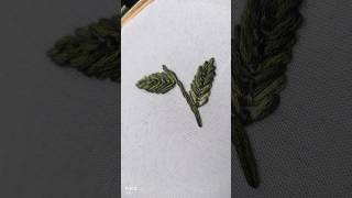 Leaf thread design  Basic embroidery threadart embroidery basic treanding bollywood [upl. by Sivahc]