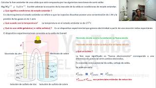 Electroquímica 3 Determinar la fem estándar de una celda a partir de los potenciales de reducción [upl. by Gnous]