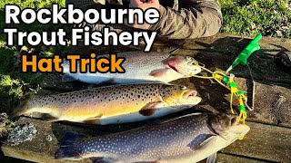 ROCKBOURNE TROUT FISHERY  Hat Trick plus a another mystery species… [upl. by Latsyrhk744]