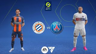 EA Sports FC24 Montpellier vs PSG Forest Park Stadium Ligue 1 uber eats Mbappe Dembele [upl. by Lisk]