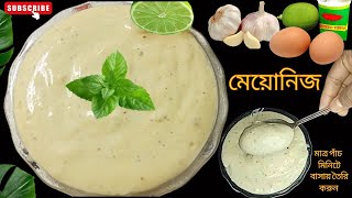 মাত্র 5 মিনিটে তৈরি করুন মেয়োনিজ রেসিপি  Homemade Mayonnaise Recipe  A1 Cooking Vlog [upl. by Rekyr]