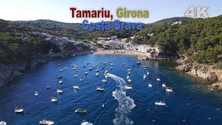 Vista Aérea de Tamariu Girona Costa Brava Cataluña España  Paisajes 4K [upl. by Nanyt]