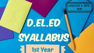 DELED SYLLABUS  First Year Syllabus  Deled Subjects  DIET  Deled  SCERT [upl. by Ryder]