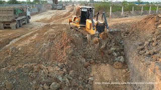 Driving Skills Techniques Liugong B160C Bulldozer Pushing Soil Building Foundation Road Construction [upl. by Lontson326]