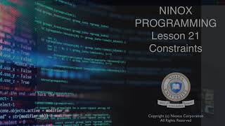 121 Programming Ninox  Constraints [upl. by Nosnirb]