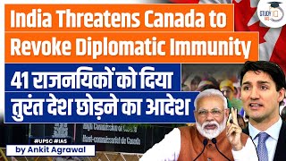 IndiaCanada Conflict India tells Canada to Withdraw Dozens of Diplomatic Staff  UPSC [upl. by Brendan]