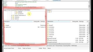 Dateien mit Hilfe des FTP Clients Filezilla hochladen [upl. by Amocat526]