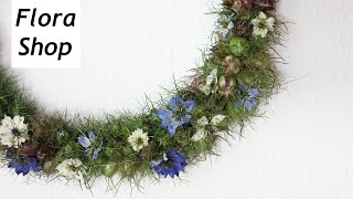 Blumenring Jungfer im Grünen selber machen ❁ Floral Hoop ❁ Blumenkranz mit Trockenblumen binden [upl. by Saundra187]