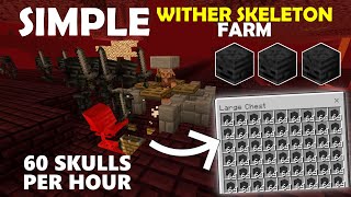 Simple AFK Wither Skeleton Skull Farm in Minecraft 121  60 Skulls perH [upl. by Ynotna]