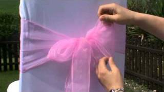 Wedding Chair covers  How to Tie an Organza Chair Sash [upl. by Iyre]