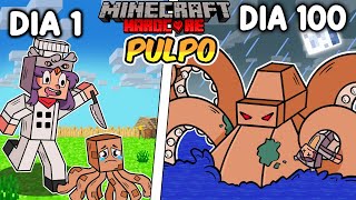 🐙Sobreviví 100 DÍAS siendo un PULPO en Minecraft HARDCORE [upl. by Annaerb217]