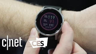 Omron HeartGuide watch brings bloodpressure measurements to CES 2018 [upl. by Keeton837]