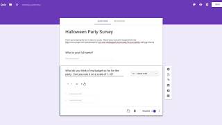 Google Forms  Linear Scale Questions [upl. by Akemad]