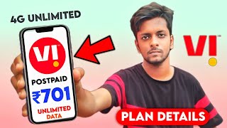 Vi Postpaid Max ₹701 Plan With Unlimited Data Full Details 2023  Vi Postpaid 2023 vodafoneidea [upl. by Nedlog459]