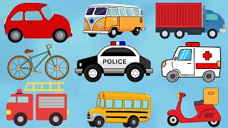 Street Vehicles  Cars And Trucks  Learning Video for Children amp Preschoolers [upl. by Kipper]