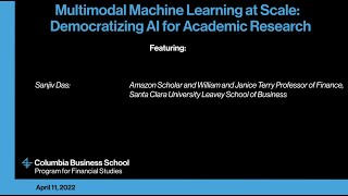 Multimodal Machine Learning at Scale Democratizing AI for Academic Research [upl. by Ellemac]