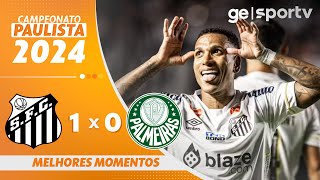 SANTOS 1 X 0 PALMEIRAS  MELHORES MOMENTOS  FINAL DO CAMPEONATO PAULISTA 2024  geglobo [upl. by Salchunas]