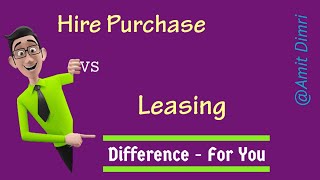 Difference between Hire Purchase and Lease hirepurchase lease bcom soldu ignou [upl. by Aslam]