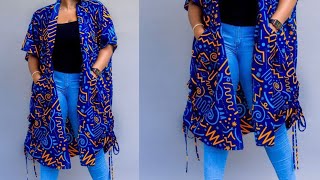 How to Cut and Sew a Kimono With Drawstrings and Patch Pocket [upl. by Akcirahs]