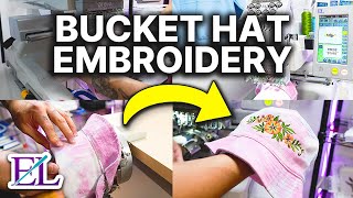 How to Embroider Bucket Hats  SAI Tajima Embroidery Machine [upl. by Flemings835]