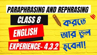 Class 8 English 432  Paraphrasing and Rephrasing in Class 8  Class 8 English Chapter 4 Page 50 [upl. by Sparrow]