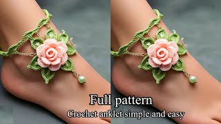 Easy and Simple crochet Anklet pattern  Stylish and unique crochet Anklet [upl. by Land]