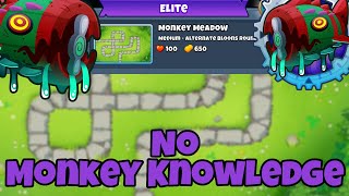 ELITE Bloonarius Tutorial  No Monkey Knowledge  Monkey Meadow  BTD6 [upl. by Ydur]