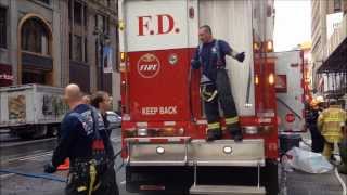 FUEL SPILL FDNY DECONTAMINATION OPERATIONS FDNY HAZMAT 1 FDNY ENGINE 4 44 NYPD FDNY EMS [upl. by Hastie]