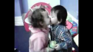 THE CUTEST KISS Little Cute Boy kissing his Girlfriend  Toddlers in Love [upl. by Oicnoel]