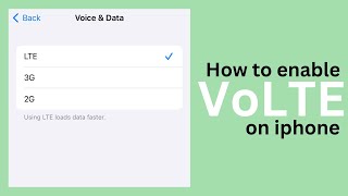 How To Enable VoLTE on iPhone [upl. by Adnohsar116]