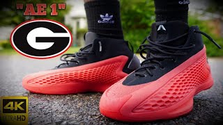 ADIDAS AE 1 quotGEORGIA BULLDOGSquotquotPURE RUBYquot REVIEW amp ON FEET  SIZING TIPS [upl. by Anahsal]